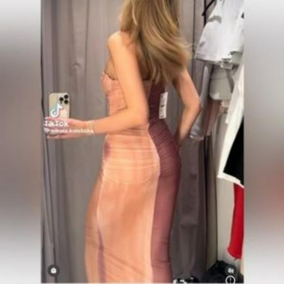 ZARA PRINTED TULLE DRESS - Picture 6 of 7